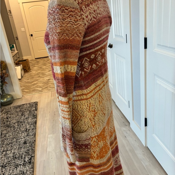 Free People Red and Orange Striped Cardigan - Picture 3 of 6